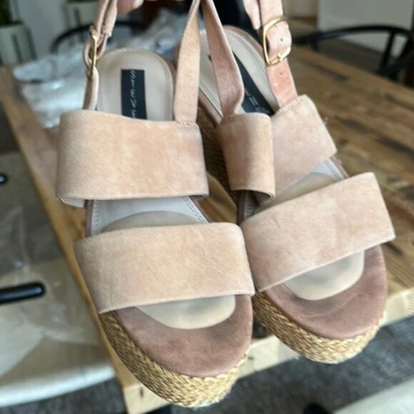Steven  Tan Wedge Espadrilles with Ankle Strap - Picture 1 of 4